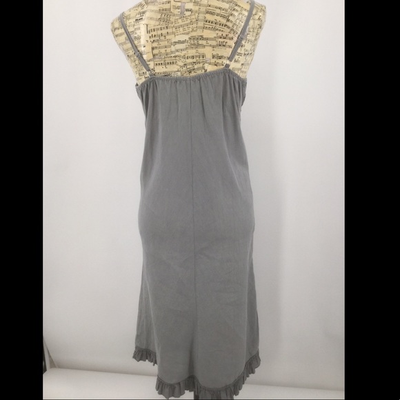 Tempo Paris 100% Linen Small Gray Summer Dress - Picture 7 of 10